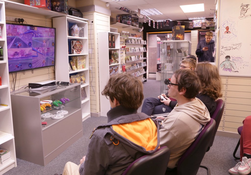 Contestants battling it out in the Rocket League tournament at the Guild of Games in Rotherham