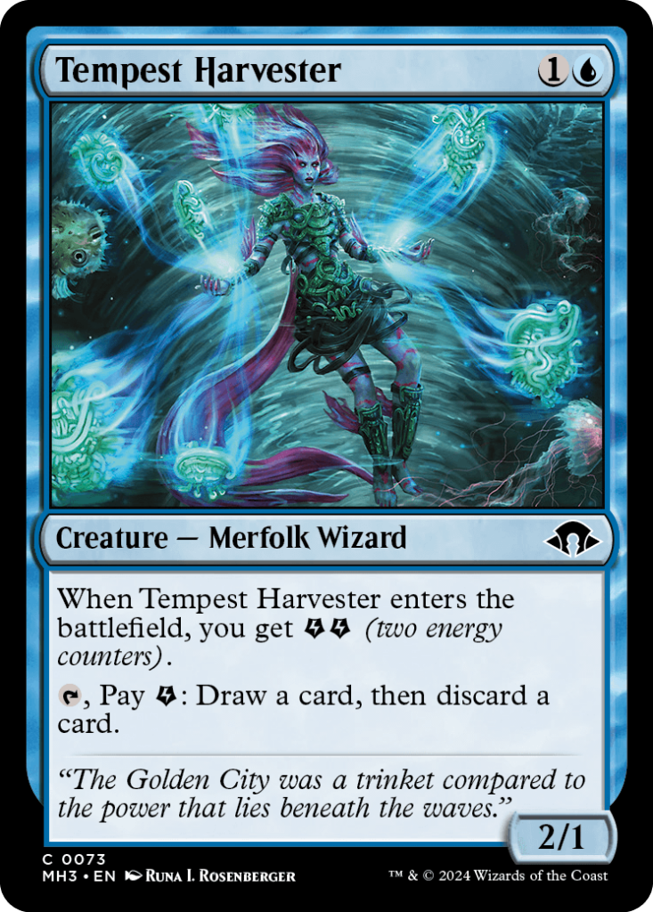 Magic: The Gathering card: Tempest Harvester, Creature - Merfolk Wizard