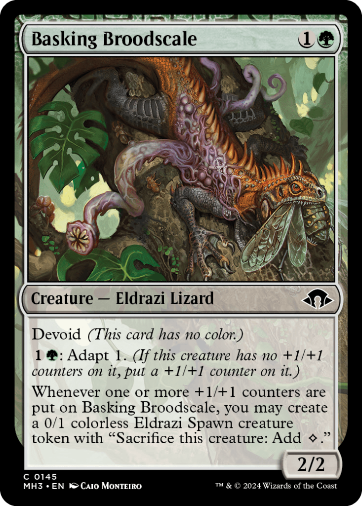 Magic: The Gathering card: Basking Broodscale, Creature - Eldrazi Lizard