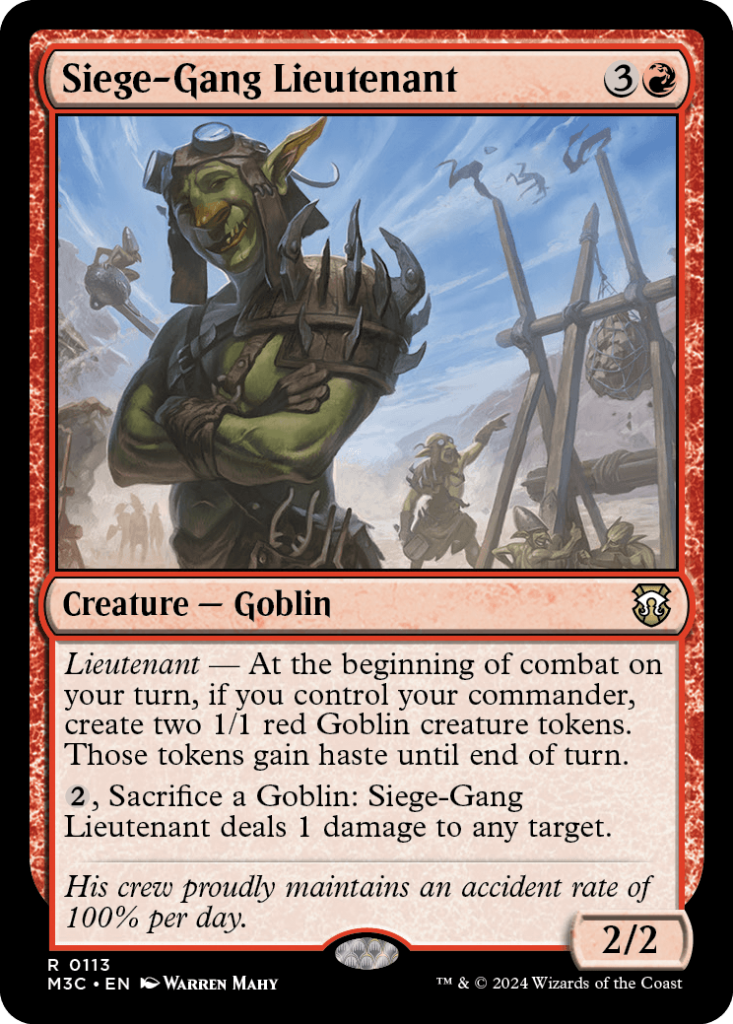 Magic: The Gathering card: Siege - Gang Lieutenant, Creature - Goblin