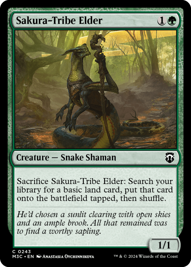 Magic: The Gathering card: Sakura - Tribe Elder, Creature - Snake Shaman