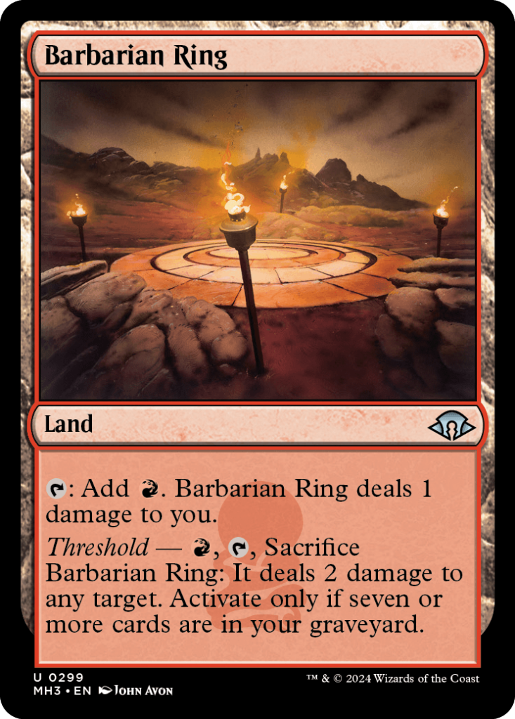 Magic: The Gathering card: barbarian Ring, Land