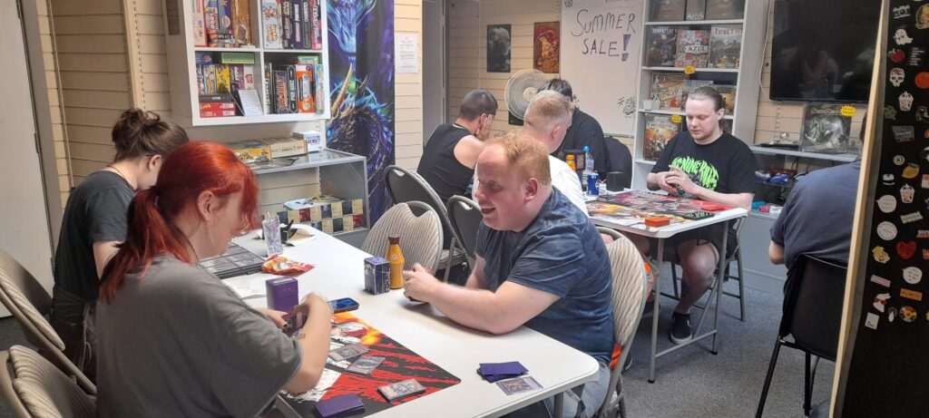 Players at the Yu-Gi-Oh OTS tournament at Guild of Games, on 01/08/2024