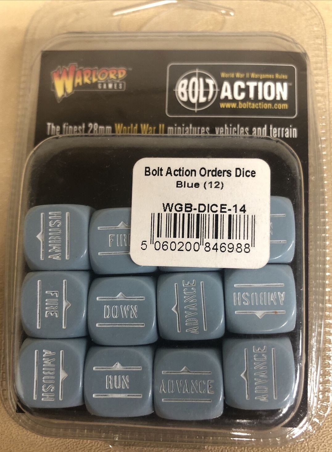 Warlord Games Blue Bolt Action Order Dice Blue (12) – WGB-DICE-14