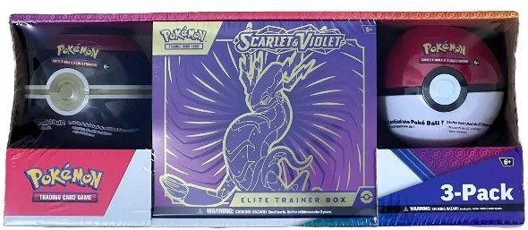 Pokemon Violet Purple Elite Trainer Box & Two Pokeballs