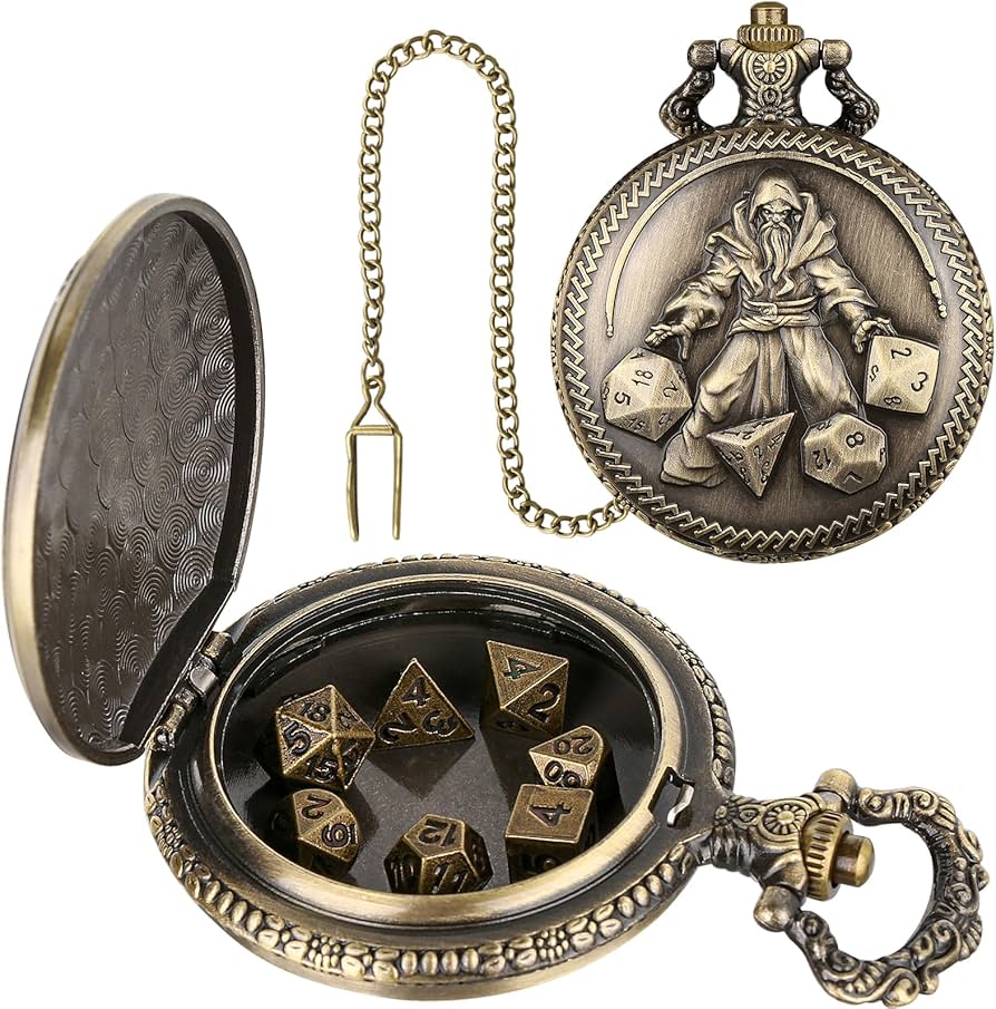 D&D Pocket Watch + Mini Dice