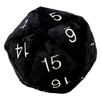 Ultra Pro – Jumbo D20 Novelty Dice Plush – Black with White Numbering