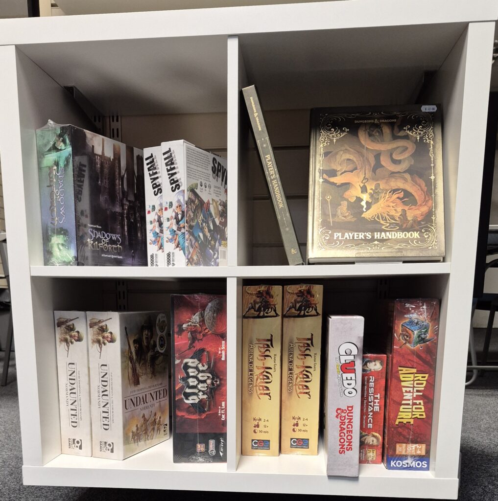 Board Games: Shadows of Kilforth, Spyfall, Undaunted - Normandy, Tash Kalar - Arena of Legends, Cluedo - Dungeons & Dragons, The Resistance, Roll for Adventure