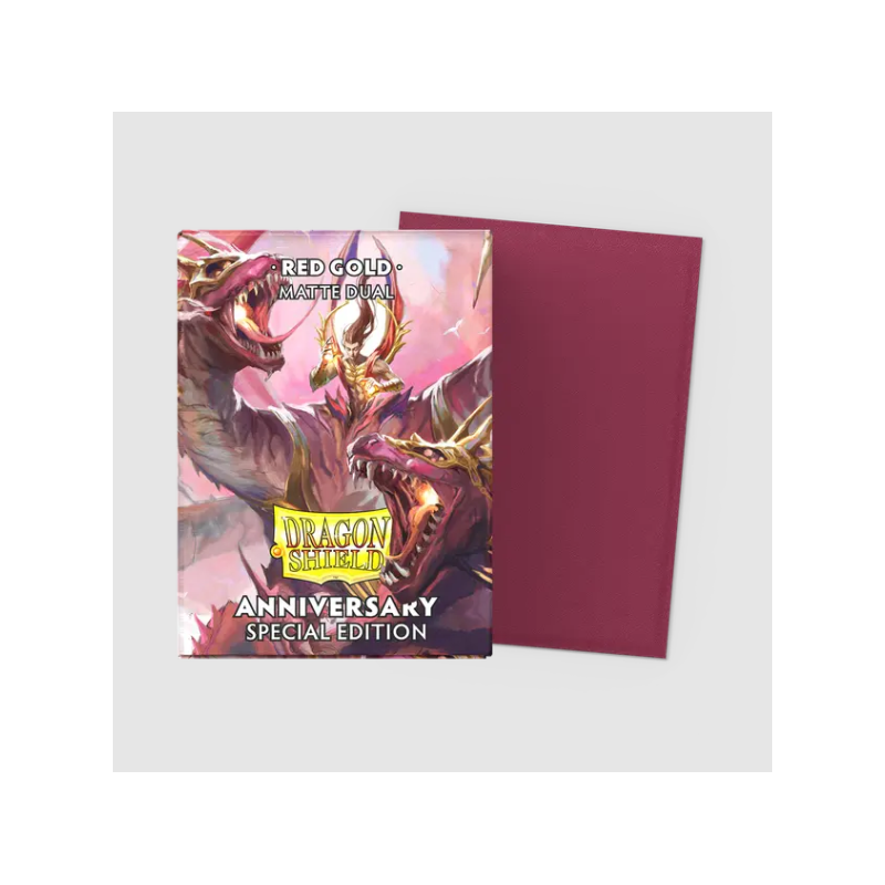 Dragon Shield - Dual Matte Standard Size Sleeves 100pk - Special Edition Red & Gold