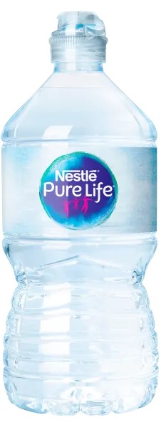 Nestle Pure Life 1L Water Bottle. A handy sports cap bottle made from 100% rPET*