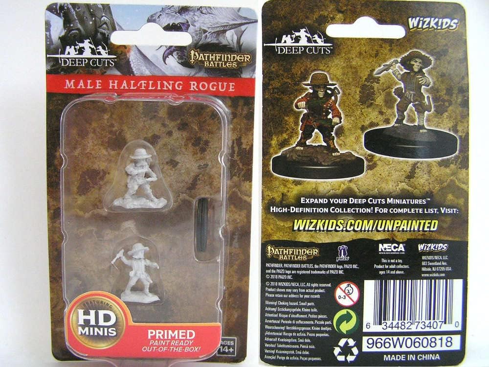 Male Halfling Rogue Pathfinder Battles Deep Cuts Unpainted Miniatures