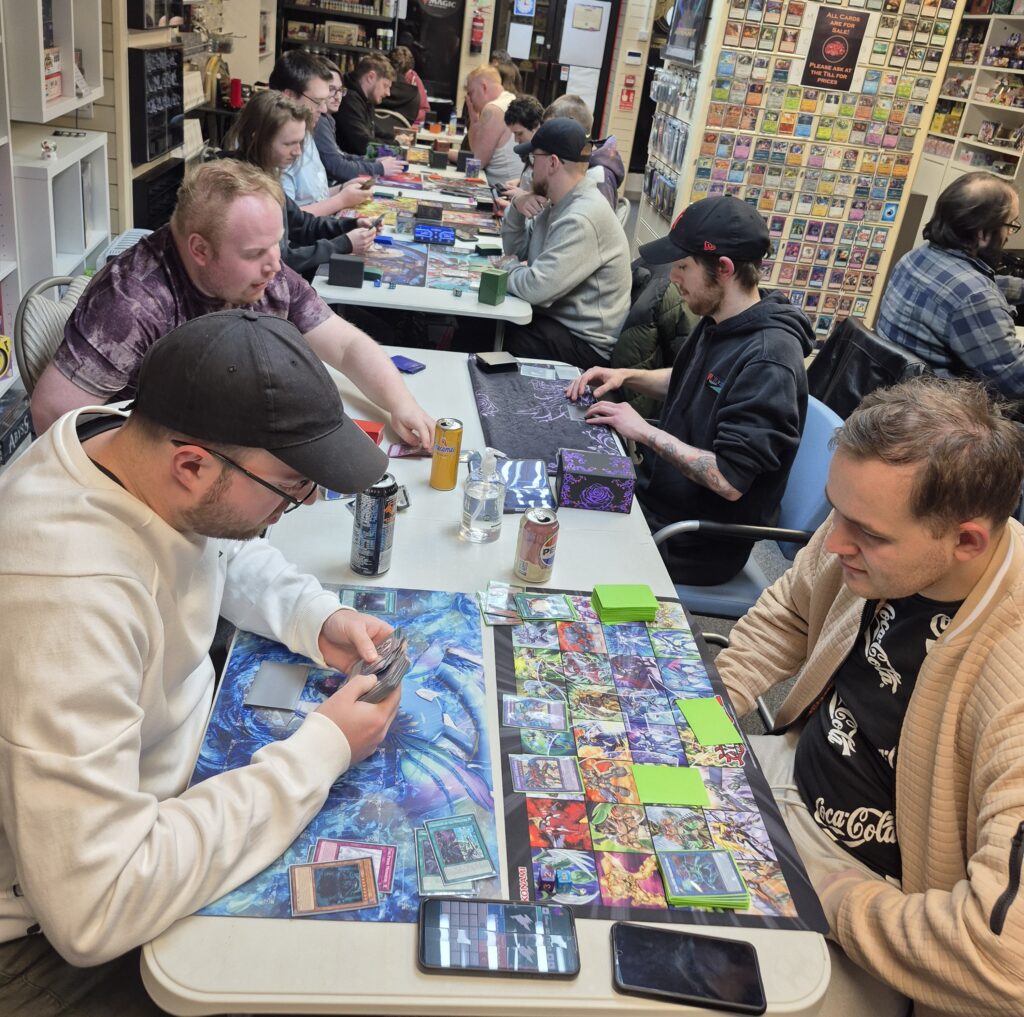 Ben, Brian, Josh and 18 other players playing Duelling during the Guild OTS Tournament on  the evening of Thu 13/02/2025.